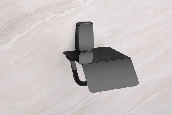 Fortte_Black_Paper_Holder_With_Flap_Toilet_Roll_Holder_Stainless_Steel_Toilet_Paper_Holder_Pack_Of_1