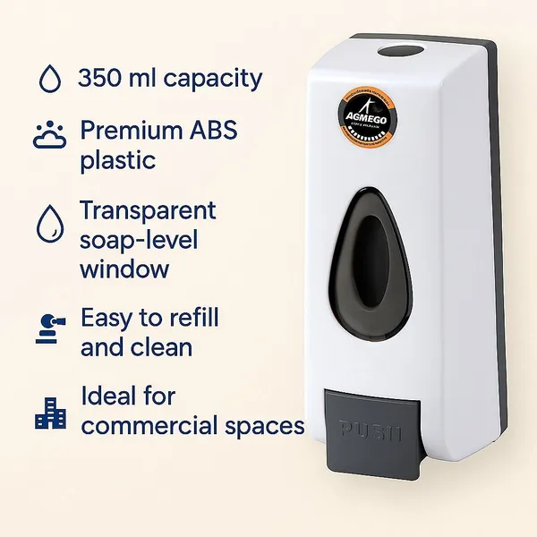 ABS_350_Ml_Wall_Mounted_Soap_Dispenser_Smooth_Press_Mechanism_Pack_Of_1