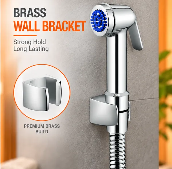 Brass_Health_Faucet_Spectra_Plus_with_1_mtr_SS-CP_Anti_Twisting_Tube_(Extendable_up_to_1.2_mtr)_and_Brass_Wall_Mounting_Bracket_/_Holder