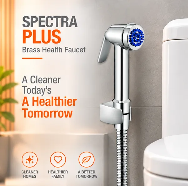 Brass_Health_Faucet_Spectra_Plus_with_1_mtr_SS-CP_Anti_Twisting_Tube_(Extendable_up_to_1.2_mtr)_and_Brass_Wall_Mounting_Bracket_/_Holder