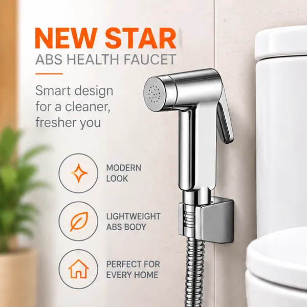 ABS_New_Health_Faucet_Star_with_1_mtr_SS-CP_Tube_and_ABS_Chrome_Plated_Wall_Mounting_Bracket_/_Holder