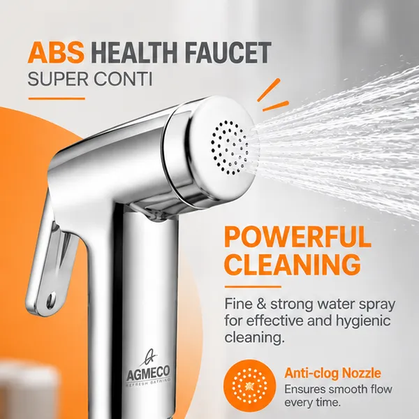 ABS_Health_Faucet_Super_Conti_with_1_mtr_SS-CP_Anti_Twisting_Tube_(Extendable_up_to_1.2_mtr)_and_ABS_Wall_Mounting_Bracket_/_Holder