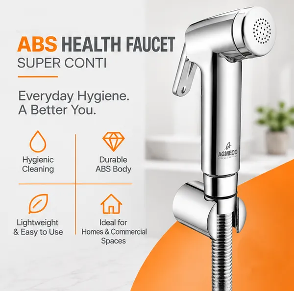 ABS_Health_Faucet_Super_Conti_with_1_mtr_SS-CP_Anti_Twisting_Tube_(Extendable_up_to_1.2_mtr)_and_ABS_Wall_Mounting_Bracket_/_Holder
