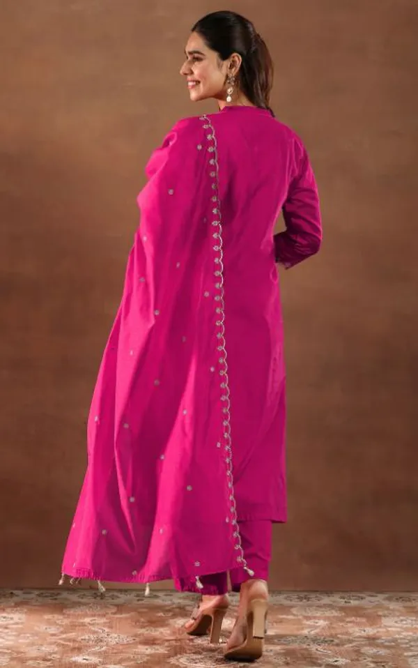 Women’s_Rani_Pink_Silk_Embroidered_Kurti_with_Pant_and_Dupatta_Set