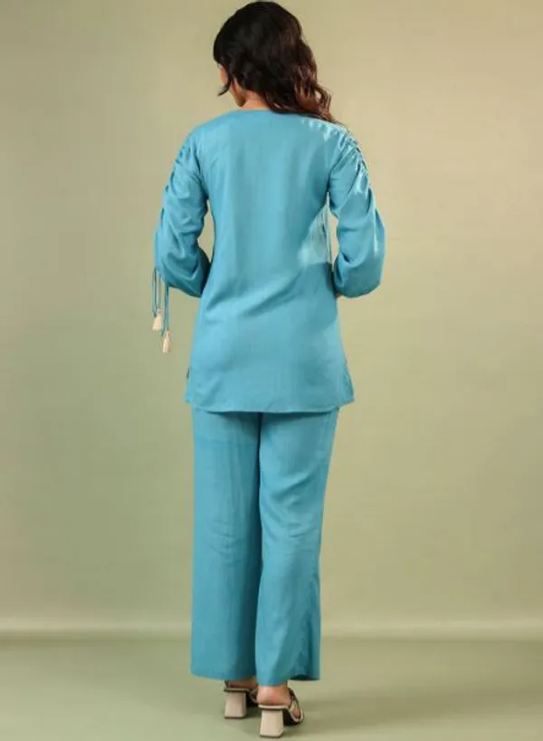 Womens_Stylish_Turquoise_Blue_Embroidered_Kurta_&_Pant_Set