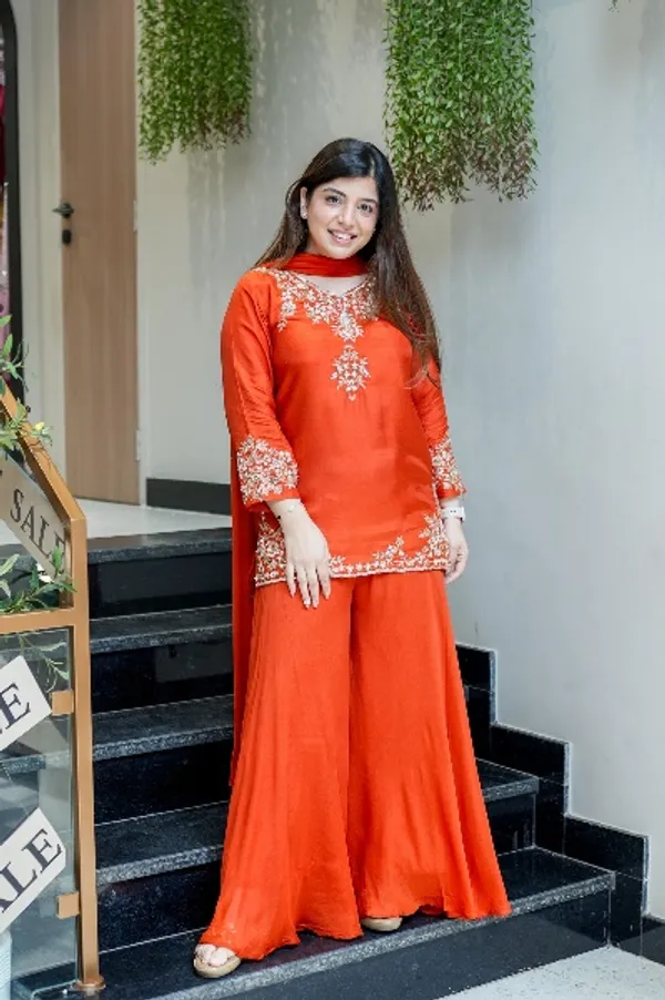 Womens__New_Design_Trending_Fancy__Orange_Sharara_Set