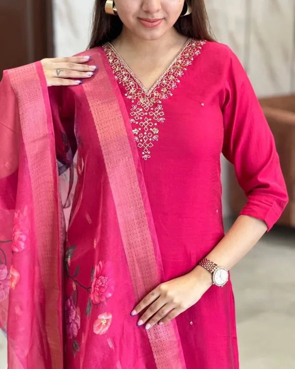 Pink_Rayon_Embroidered_Kurta_Set_For_Women_And_Girls