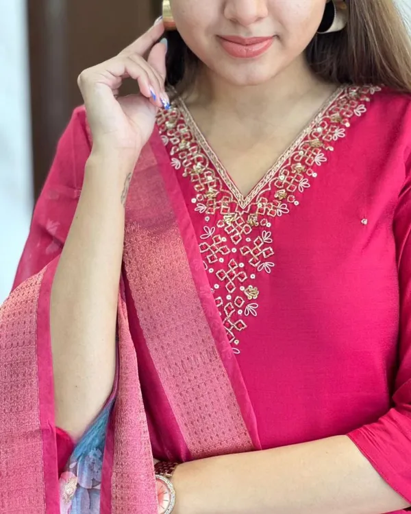 Pink_Rayon_Embroidered_Kurta_Set_For_Women_And_Girls