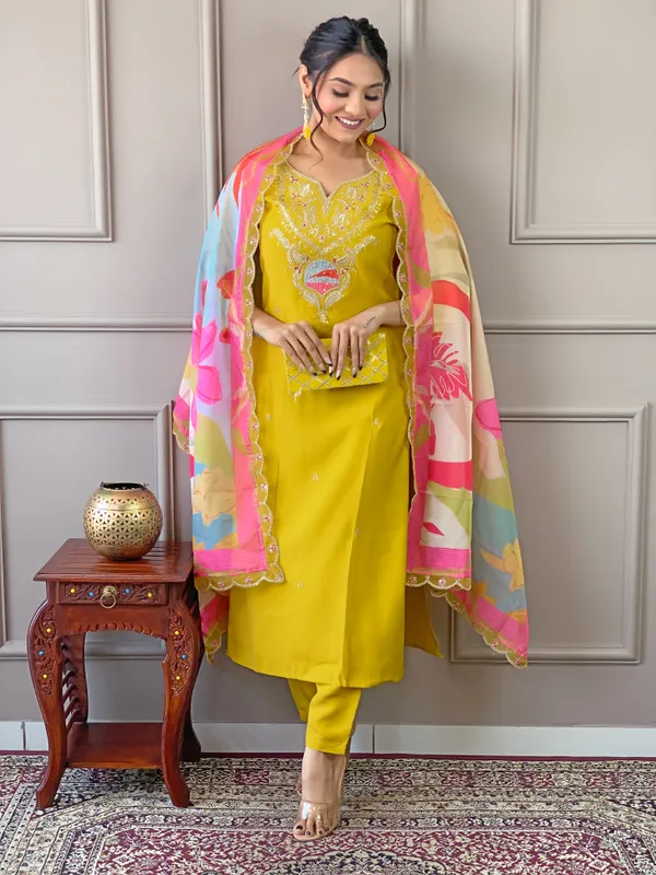 Yellow_Viscose_Embroidered_Kurta_Pant_Dupatta_Set_For_Women_And_Girls