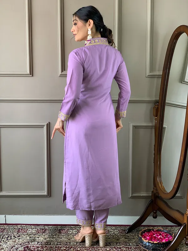 Lavender_Viscose_Silk_Blend_Embroidered_Kurta_Pant_Dupatta_Set_For_Women_And_Girls