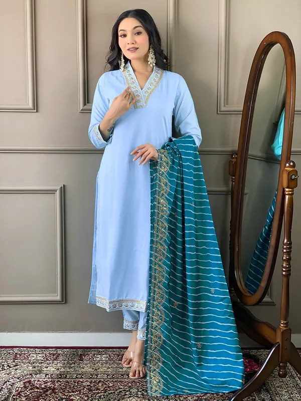 Blue_Viscose_Silk_Blend_Embroidered_Kurta_Pant_Dupatta_Set_For_Women_And_Girls