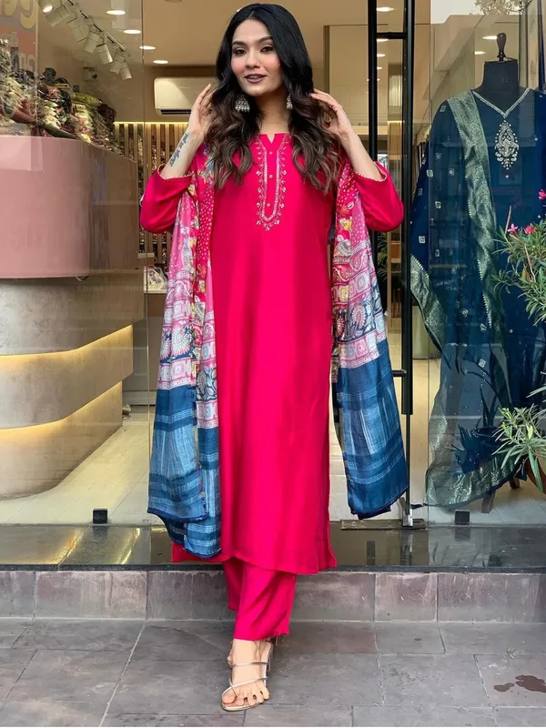 Rani_Pink_Viscose_Embroidered_Kurta_Pant_Dupatta_Set_For_Women_And_Girls