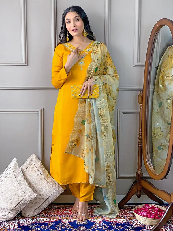 Yellow_Viscose_Embroidered_Kurta_Pant_Dupatta_Set_For_Women_And_Girls