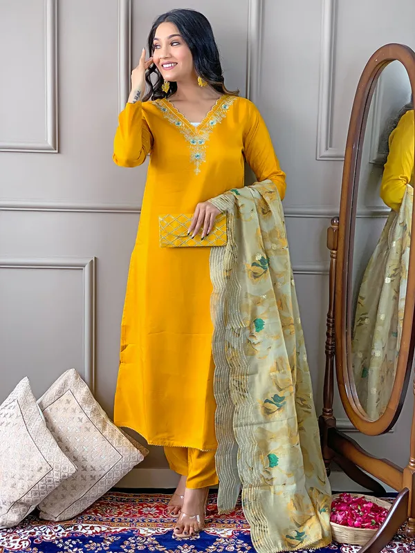 Yellow_Viscose_Embroidered_Kurta_Pant_Dupatta_Set_For_Women_And_Girls