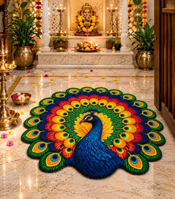 3D_Peacock_Floral_Door_Mat_|_Ready_Made_Rangoli_Mat_|_Perfect_Diwali_Decor