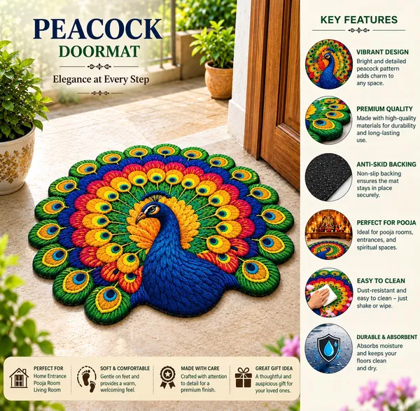 3D_Peacock_Floral_Door_Mat_|_Ready_Made_Rangoli_Mat_|_Perfect_Diwali_Decor