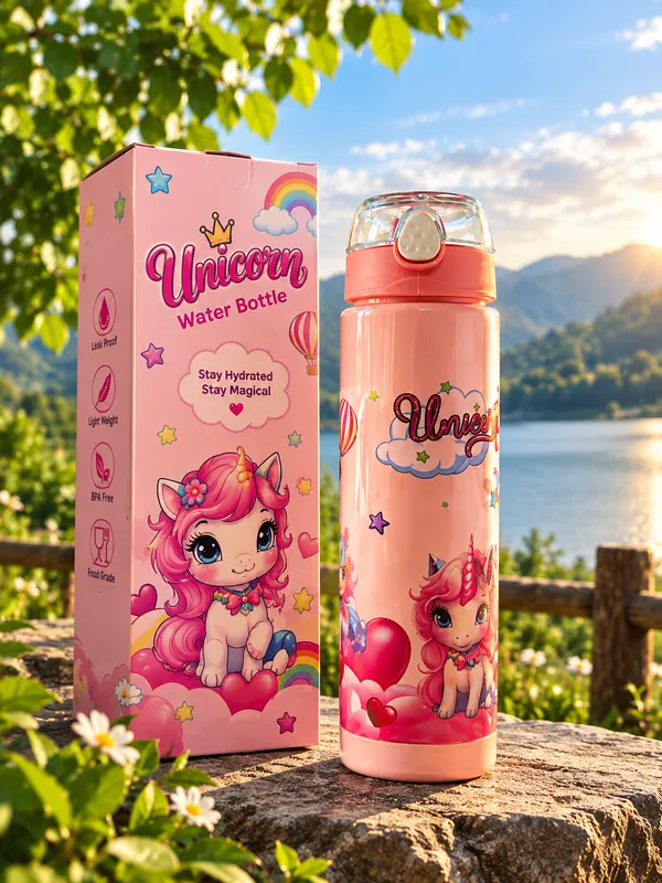 Pink_Unicorn_Printed_Water_Bottle