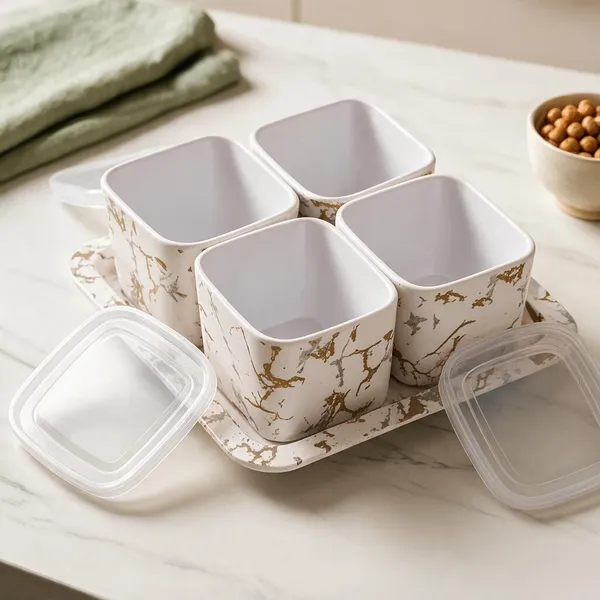 Plastic_Modern_Marble_Print_Square_Dry_Fruit_Box_Set