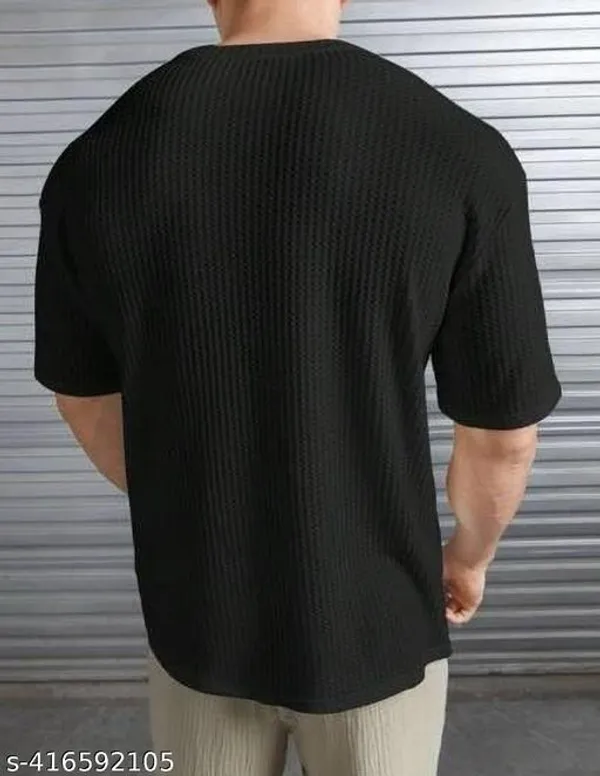 Black_Cotton_Blend_Premium_Stripes_Half_Sleeve_T_Shirt_For_Men