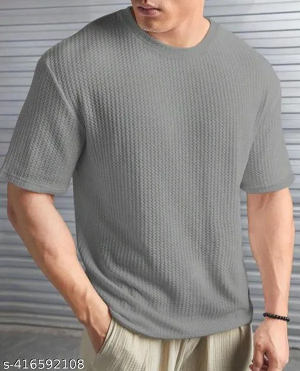 Grey_Cotton_Blend_Premium_Stripes_Half_Sleeve_T_Shirt_For_Men