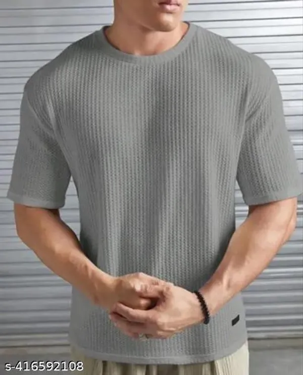 Grey_Cotton_Blend_Premium_Stripes_Half_Sleeve_T_Shirt_For_Men