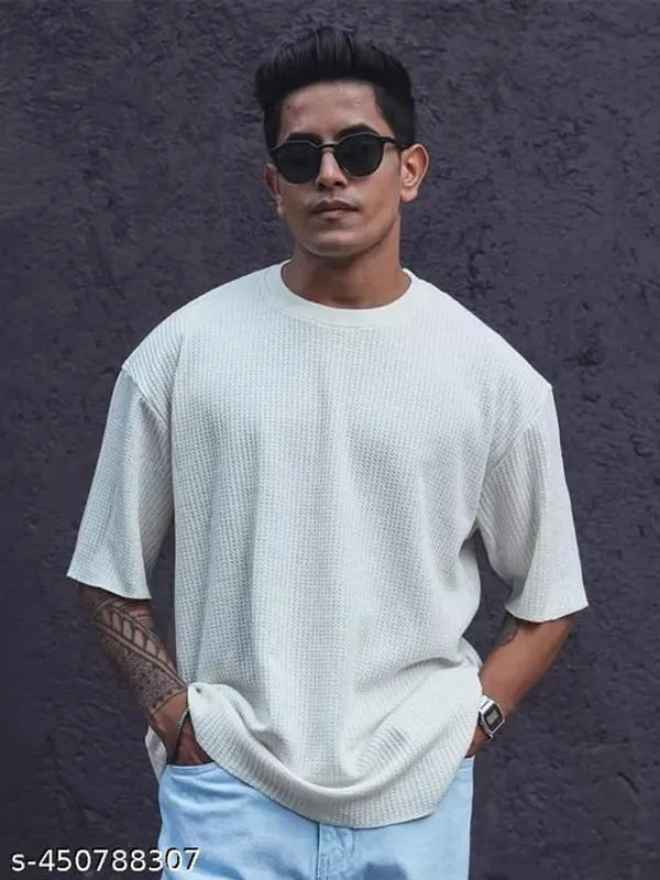 Black_And_White_Cotton_Blend_Premium_Stripes_Half_Sleeve_T_Shirt_For_Men