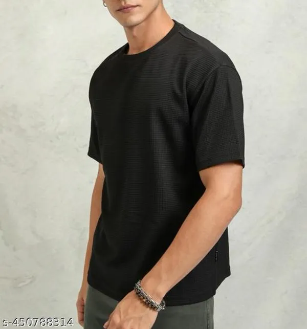 Black_Cotton_Blend_Premium_Stripes_Half_Sleeve_T_Shirt_For_Men