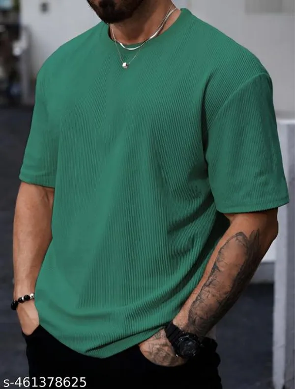 Green_Cotton_Blend_Premium_T_Shirt_For_Men
