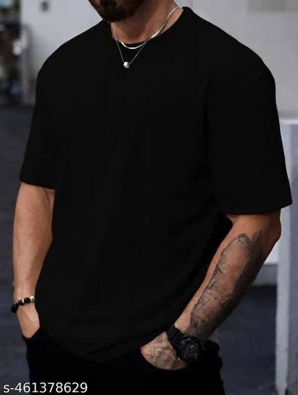 Black_Cotton_Blend_Premium_T_Shirt_For_Men