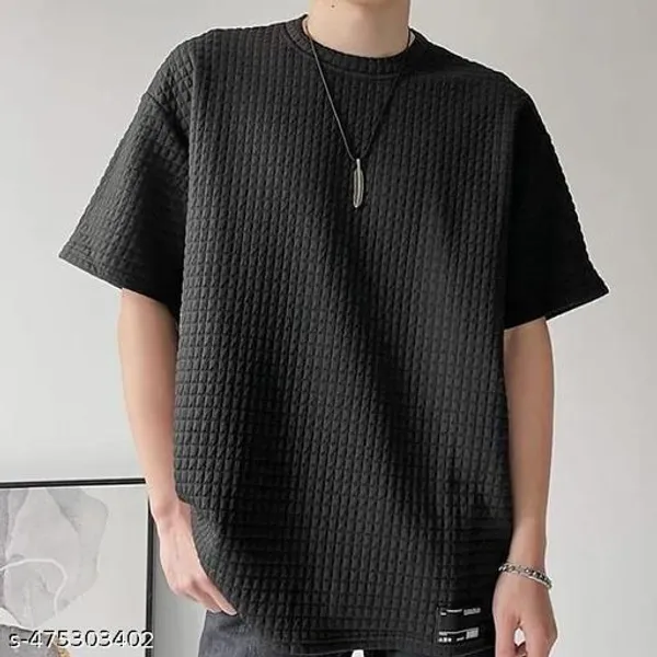 Black_Cotton_Blend_Premium_Stripes_Half_Sleeve_T_Shirt_For_Men