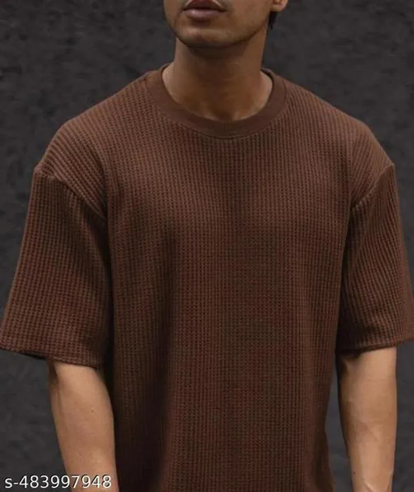 Brown_Cotton_Blend_Premium_Stripes_Half_Sleeve_T_Shirt_For_Men