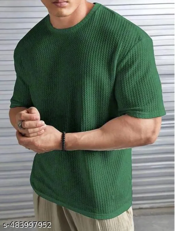 Green_Cotton_Blend_Premium_Stripes_Half_Sleeve_T_Shirt_For_Men