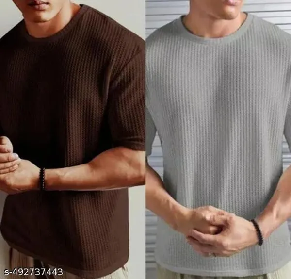 Brown_And_Grey_Cotton_Blend_Premium_T_Shirt_For_Men