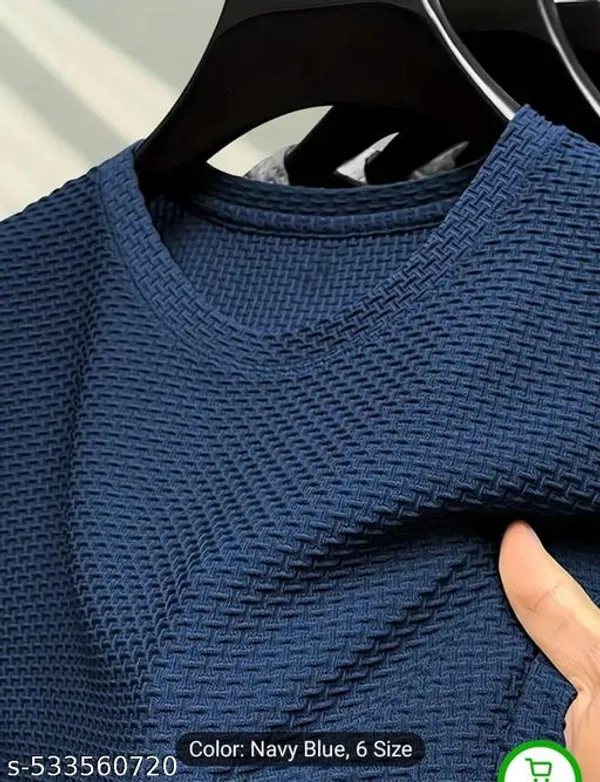 Blue_Cotton_Blend_Premium_T_Shirt_For_Men