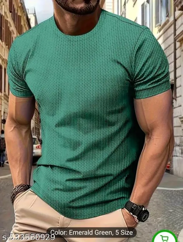Green_Cotton_Blend_Premium_T_Shirt_For_Men