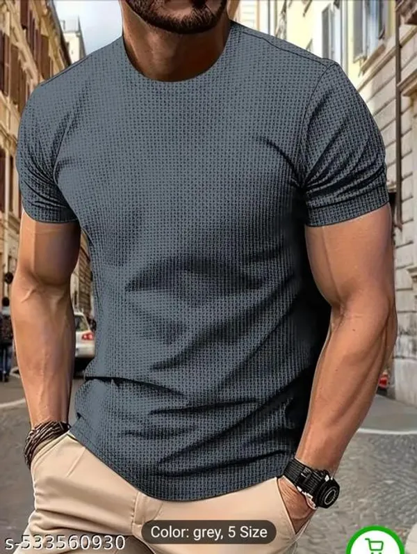 Grey_Cotton_Blend_Premium_T_Shirt_For_Men