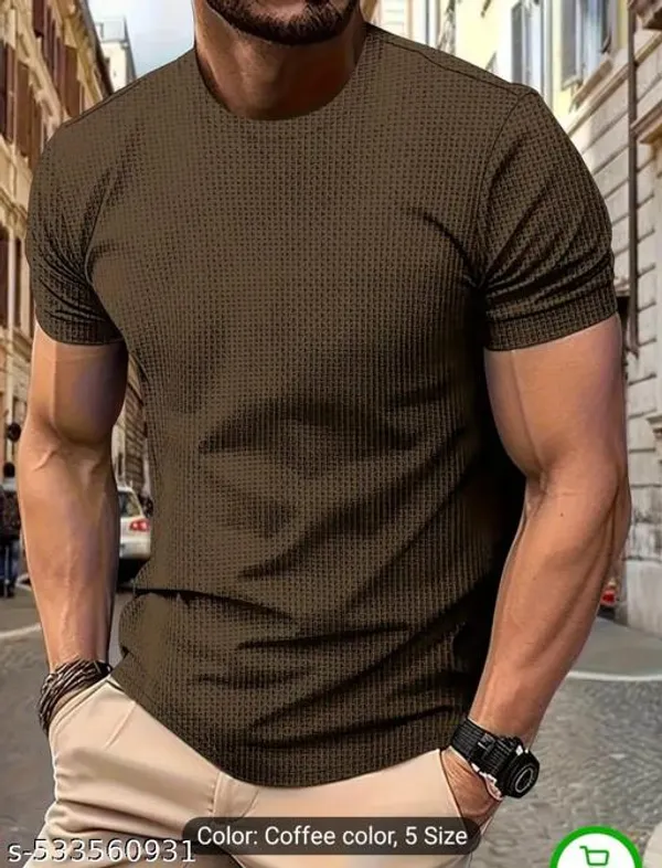 Brown_Cotton_Blend_Premium_T_Shirt_For_Men