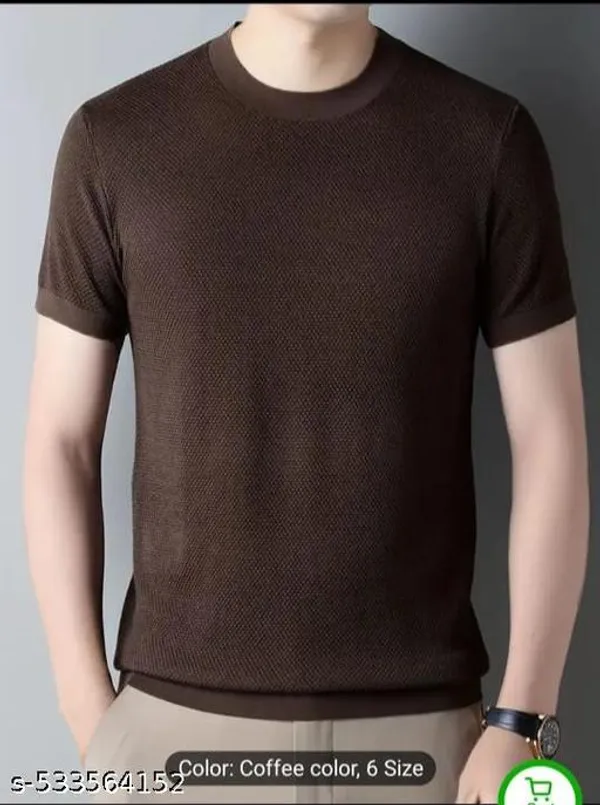 Brown_Cotton_Blend_Premium_T_Shirt_For_Men