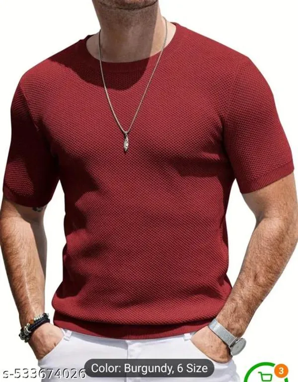 Maroon_Cotton_Blend_Premium_T_Shirt_For_Men