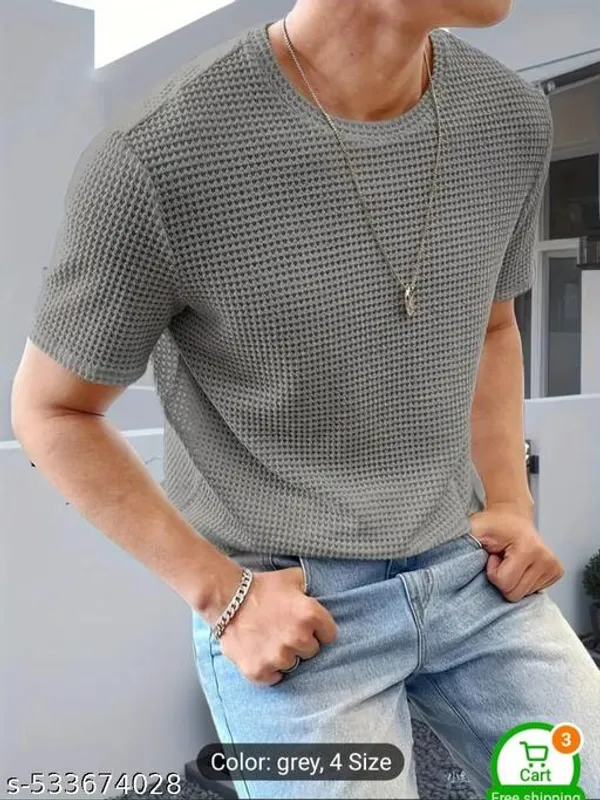 Grey_Cotton_Blend_Premium_T_Shirt_For_Men