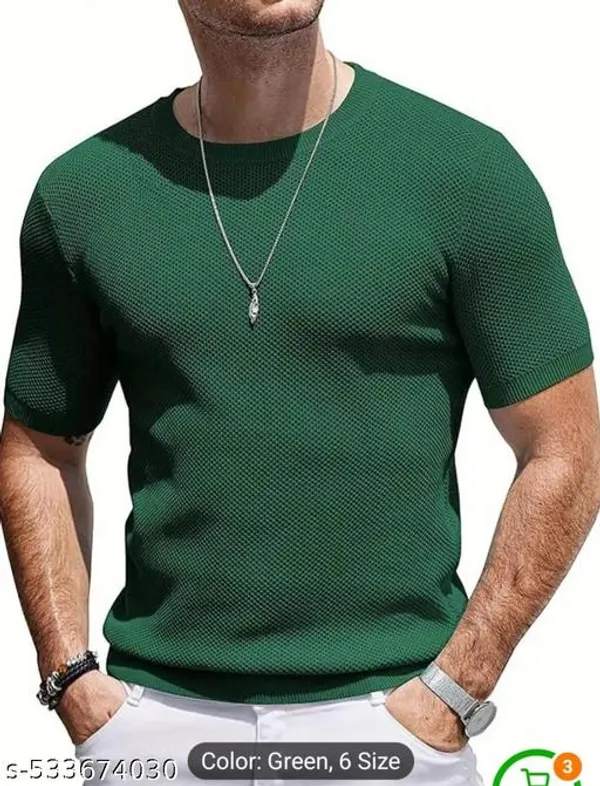 Green_Cotton_Blend_Premium_T_Shirt_For_Men