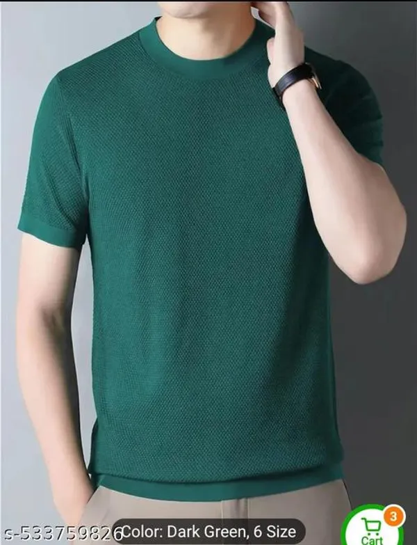 Green_Cotton_Blend_Premium_T_Shirt_For_Men