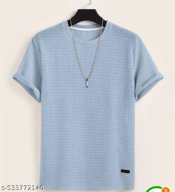 Sky_Blue_Cotton_Blend_Premium_T_Shirt_For_Men