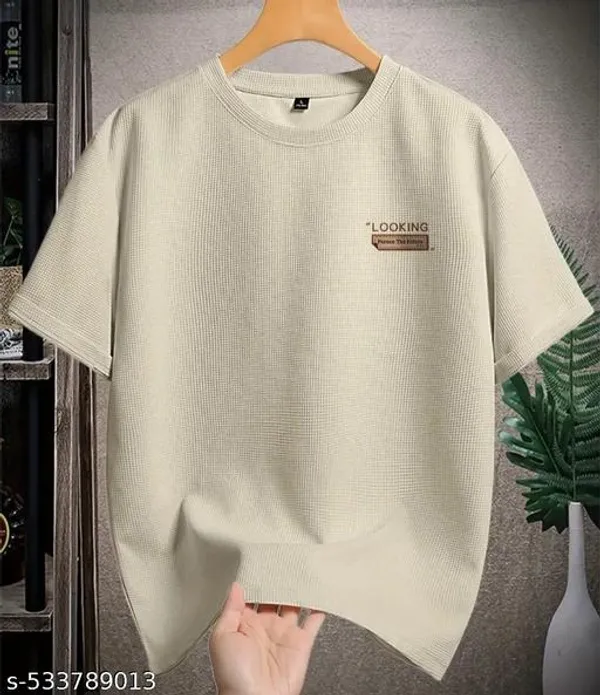 Beige_Cotton_Blend_Premium_T_Shirt_For_Men