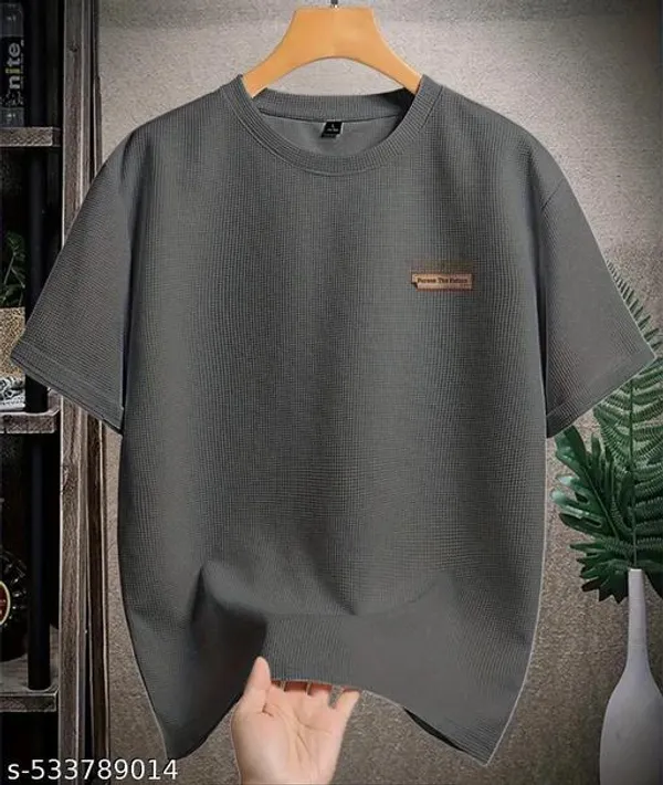 Grey_Cotton_Blend_Premium_T_Shirt_For_Men