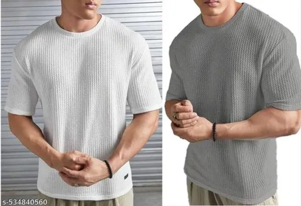 Grey_And_White_Cotton_Blend_Premium_T_Shirt_For_Men