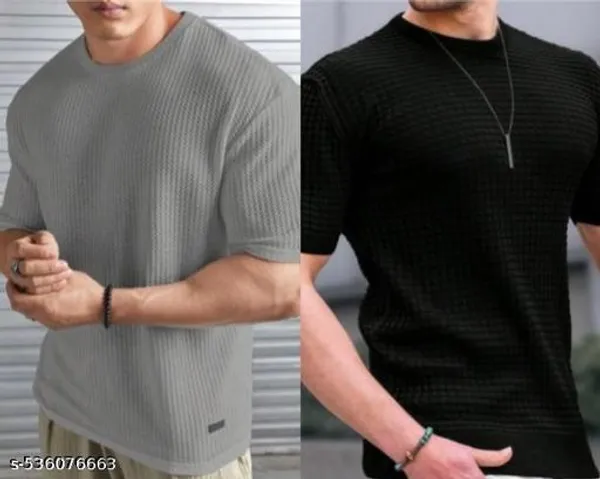 Black_And_Grey_Cotton_Blend_Premium_T_Shirt_For_Men