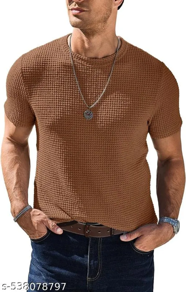 Brown_Cotton_Blend_Premium_T_Shirt_For_Men