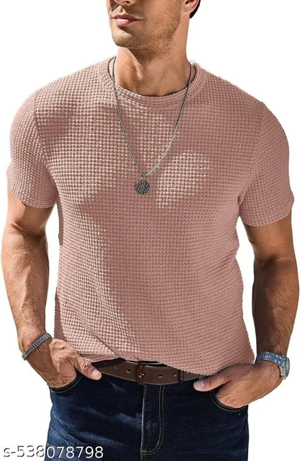 Peach_Cotton_Blend_Premium_T_Shirt_For_Men