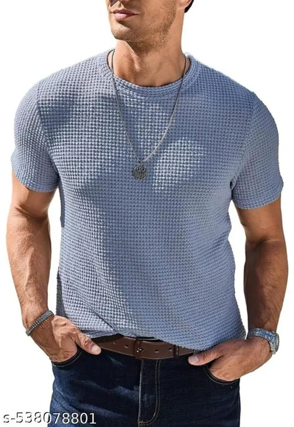 Sky_Blue_Cotton_Blend_Premium_T_Shirt_For_Men